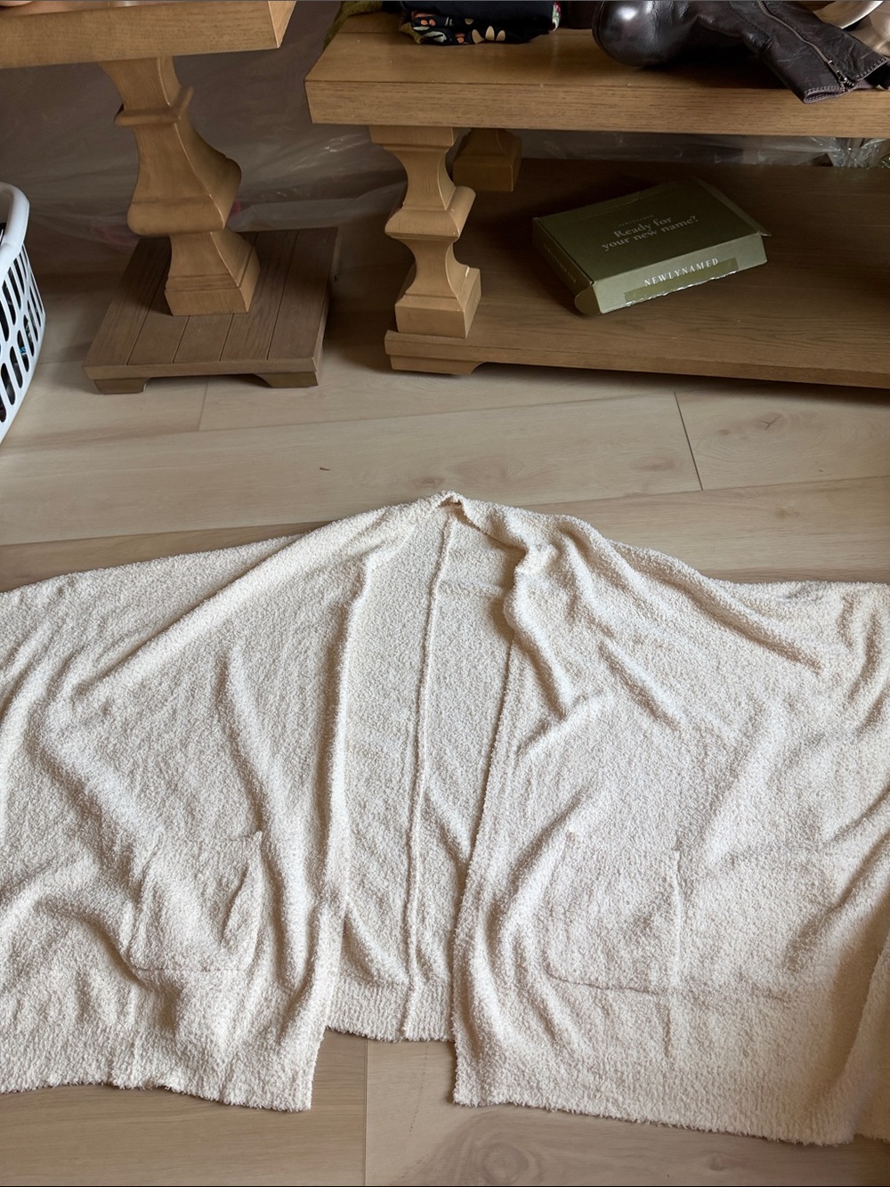 Cozy Open-Front Cream Women's Sweater
